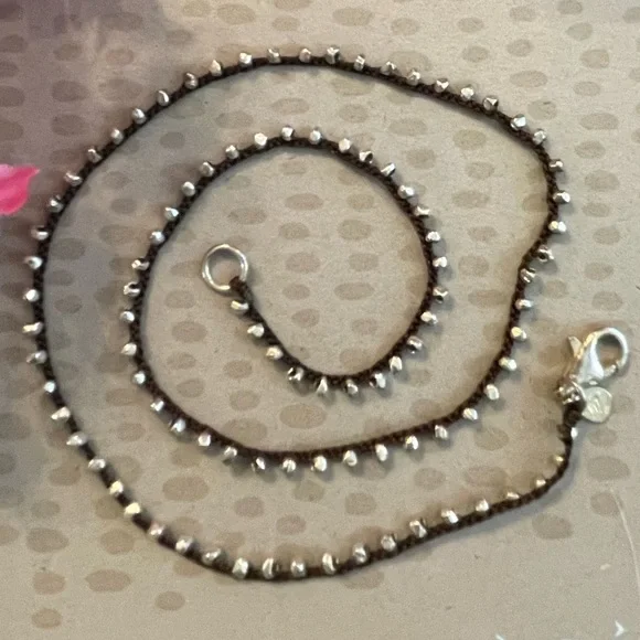 Silpada Silk Cord with Sterling Silver Beads Necklace N2107 RARE - Picture 11 of 13